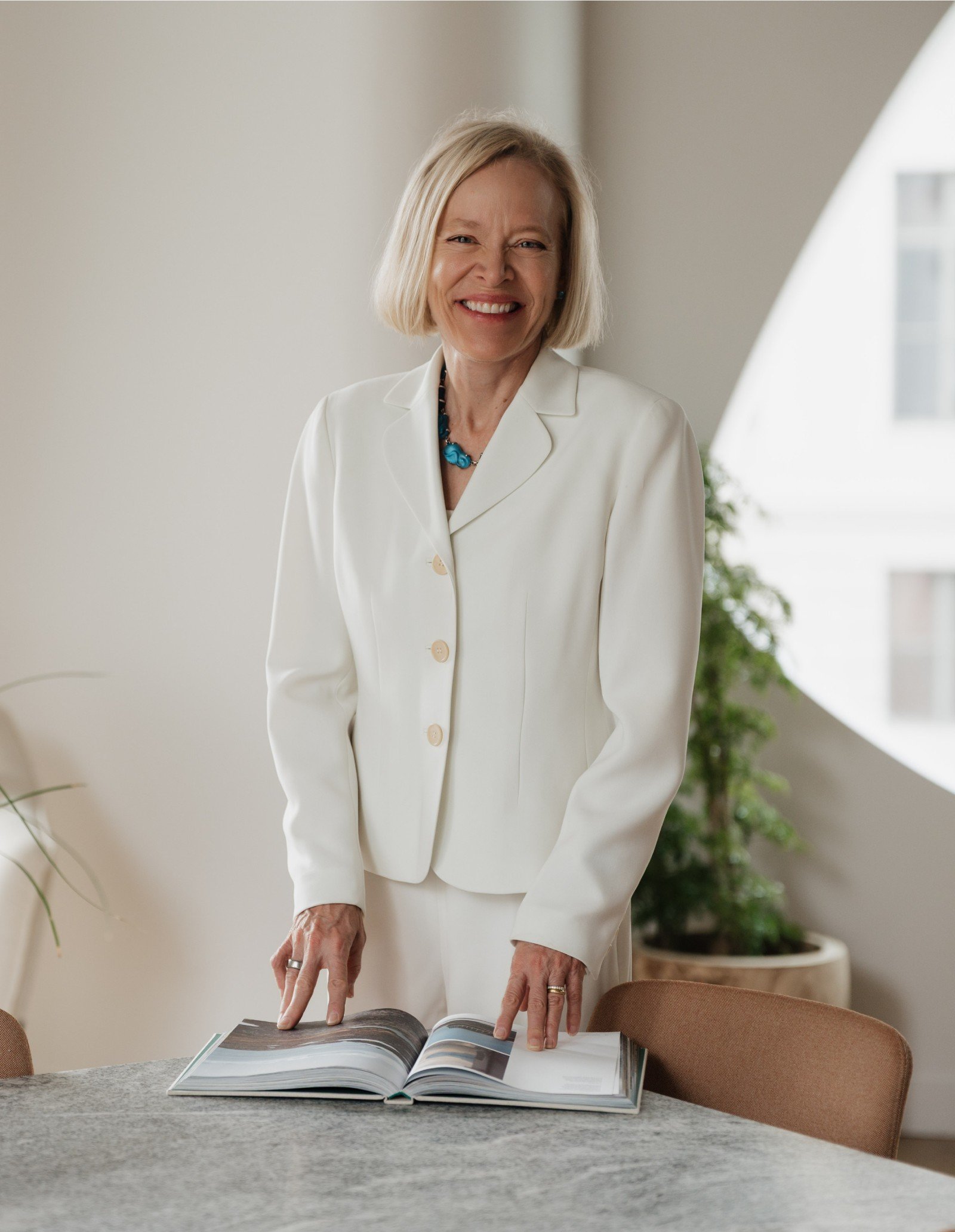 daphne bernicker standing in office